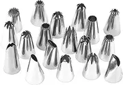18-Piece Jumbo Cake Decorating Set Large Stainless Steel Piping Nozzles Professional Baking Tools for Buttercream Flowers Pastry Nozzles