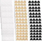 15 Sheets 360 Pcs Corners Stickers, Self-Adhesive Photo Corners Stickers Scrapbook Picture Corners for DIY Scrapbook, Photo Album, Picture Frames, Memory Books, Journal (3 Colors)