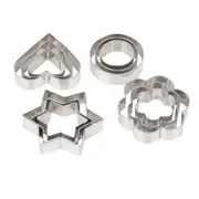 Cookie Cutter Set Cookies Biscuit Shapes, Stainless Steel Baking Moulds Cake Mold Dough embossers Metal Round Square Pastry Stamps