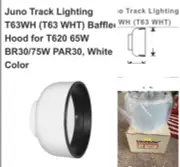 Juno T63 WH Track Fixture BAFFLE Hood for trac-master Track Lights White Retired
