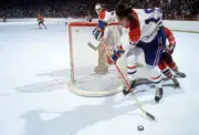 Montreal Canadiens Serge Savard in action vs Chicago Blackhawks at- Old Photo