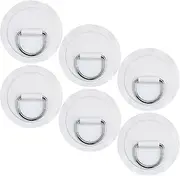 6 Pack Stainless Steel D-Ring Patch Kit, PVC Paddle Board D-Rings for Kayak, Inflatable Boat, Caneo, SUP, No Glue Included, Water-Proof (White)