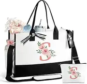 [FURTOM] Personalized Gifts Canvas Tote Bags for Women Shopping Bag Reusable Grocery Bags Shoulder Bag Women Mrs Friends Teacher Sister, White, Large