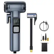 Portable Tire Inflator For Car,Cordless Air Pump with Digital Pressure Gauge,LED Light,Window Hammer Seat Belt Cutter For Cars Bikes Motorcycle Balls