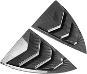 Car Blinds Decoration Rear Triangular Window Spoiler Louver Shutter Cover Deflector Accessories, for Tesla, for Model Y 2021 Car Louver Trim Cover(Glossy Carbon)