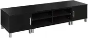 Artiss TV Unit Cabinet Entertainment Units, 190cm Length Stand Table Cabinets Storage Shelf Organiser Cupboard Home Living Room Bedroom Furniture, with 2 Drawer High Gloss Black