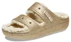 Crocs Unisex-Adult Multi/Gold Classic Cozzzy Platform Sandals Fuzzy Slippers