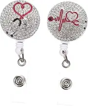 HOODANCOS 2Pcs Retractable Badge Reel Holder with Clip Badge Clip for Id Cards Keys Lightweight Design Shows Schools and Outdoor Activities Pattern