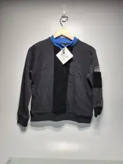 Hey Kid Black & Blue Cotton & Corduroy Sweatshirt Compass Detail Size 14 RK3