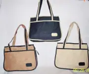 HAND TOTE BAG CANVAS BLACK-RUST OR BEIGE - WOMEN ZIP CLOSURE :U CHOOSE COLOR