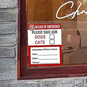 Pet Alert Sticker in Case of Emergency Pets Rescue Vinyl Decal Sticker Dogs Cats Pets for House Home Window Pet Door 4Pack (Dogs&Cats)
