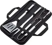 [Amazon Basics] 4-Piece Stainless Steel Barbeque Grilling Tool Set with Carry Bag