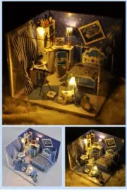 DIY Wooden Doll House with LED light - DREAM OF STARRY SKY