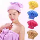 Hair Drying Towel Bowknot Shower Cap Wrap Turban Head Hat Bathroom Accessories