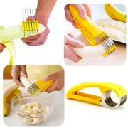 Banana Slicer Fruit Knife Veggie Cucumber Cutter Peeler Kitchen Gadget Bar Tools