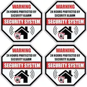 (Pack of 4) - 24 Hour Protected by Security Burglar Alarm System Outdoor/Indoor Vinyl Sticker for Glass Windows |Doors|Any Smooth Surface |Size: 3.5" X 3.5" Each