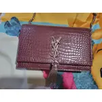 YSL 包包 華泰OUTLET購入 流蘇 側背包 肩背包 鱷魚壓紋 牛皮 二手