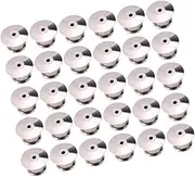 [TEHAUX] 30pcs Metal Flat Locking Pin Backs Backs for Badges Locking Pin Keepers Clasp Clasps Accessories