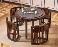 在飛比找樂天市場購物網優惠-茶幾 新中式茶桌椅組合現代實木功夫茶幾家用圓形泡茶桌禪意陽台