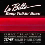 La Bella 767-6F Flat Wound 6 String Bass Strings 26-95