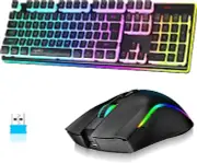 Wireless Gaming Keyboard and Mouse Combo RGB Backlit Anti-ghosting For PC MAC