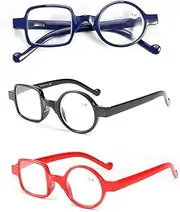 mincl Readers 3 Pack Quality Irregular Glasses Frame Resin Square Round Reading Glasses for Men and Women