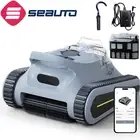 seauto Cordless Robotic Pool Vaccum Cleaner for Above Ground Flat Pools 180W