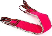 LissomPlume Women Exfoliating Back Scrub Massage Strap Rubbing Bath Shower Towel Red