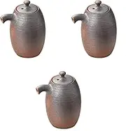 Set of 3 Black Bizen Bizen Soy Saucer [2.2 x 3.6 inches (100 cc)] | Seasoning Containers Setomonohonpo