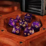 Purple Starry Sky X7 Piece Polyhedral Dice Set | 16mm Resin