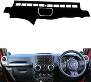KYVQJDGS Fit for Jeep Wrangler JK 2007-2017 RHD, Dash Cover, Anti-Scratch Car Dash Mat Dashboard Cover, Interior Dash Covers, Non-Slip