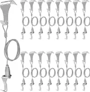 16 Pcs Picture Rail Hanging System,Picture Hooks Molding 16pcs, Silver