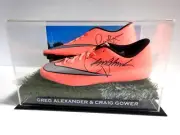 Signed Greg Alexander & Craig Gower Football Boots - Proof COA Penrith Panthers