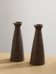 [Hunting Season] Hunting Season - Set Of Two Ceramic Candle Holders - Brown - One size One size Brown