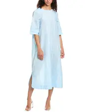 GANNI Seersucker Check Maxi Dress