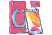 StylePro, tough shockproof kids case with rotating stand for iPad 10.2" 7th, 8th & 9th gen, pink