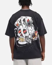 [ED HARDY] Ed Hardy Catcher T-shirt Black Acidwash - Size 2XL 2XL Black Acidwash