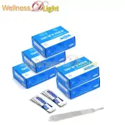 LOT OF 500 pcs STERILE SURGICAL BLADES #11 with 1 FREE SCALPEL KNIFE HANDLE #3