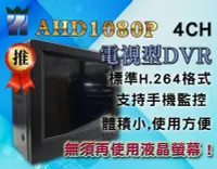 在飛比找Yahoo!奇摩拍賣優惠-AHD1080P四路電視型監控主機 DVR 4CH 高清 H