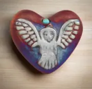 Raku Potteryworks Mini Heart Stone- Owl