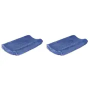 2x The Peanutshell 81cm Polyester Nursery Change Pad Cover Little Peanut Navy BL
