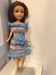 Doll dress crochet Pattern (US or UK) Barbie type dolls