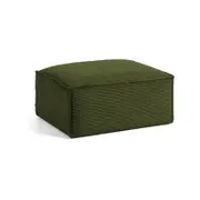 Blok footrest in green wide seam corduroy, 90 x 70 cm