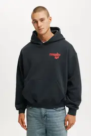 [Cotton On Men] Cotton On Men - Box Fit Graphic Hoodie - Washed black / pomodoro L WASHED BLACK / POMODORO