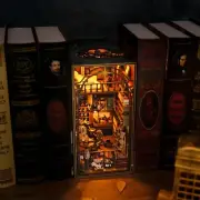 DIY Mira Magic House Wooden Book Nook Kit - Miniature Bookshelf Dollhouse