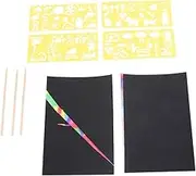 HAWILLOSCH 1 Set Scratch Drawing Accessories of Scratch Paper and Special Pens for DIY Art Projects Develop Creativity