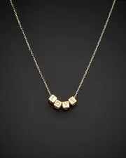 14K Italian Gold Love Cube Adjustable Length Necklace