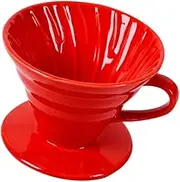 iplusmile Coffee Kettle Handmade Drip Coffee Maker with Long Narrow Spout Stylish Red Design Cups Capacity for Home and Office Brewing