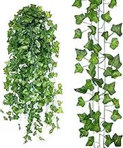 Artificial Hanging Plants 12PCS, Pseudoplant Fake Plants, Faux Ivy Vines Hanging Plant Greenery for Office Home Room Wall Shelf Wedding Indoor Outdoor Decoration