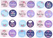 TEHAUX 24Pcs Milestone Stickers for Newborns Floral Growth Decals Capture First Year Memories Shower Present for Nursery Photo Props